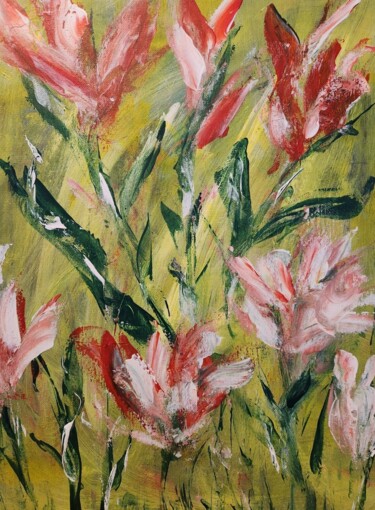 绘画 标题为“Radiant Bloom – Lux…” 由Christine Meeks, 原创艺术品, 丙烯 安装在木质担架架上