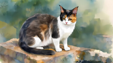 Colorful cat portrait art, modern art 제목이 "Colorful cat portra…"인 디지털 아트 Pict T Mosb로, 원작, AI 생성 이미지