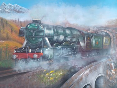 The Spirit of Steam Картина под названием "The Spirit of Steam" - Jihea Kim, Подлинное произведение искусства, Акрил Установлен на Деревянная ра…