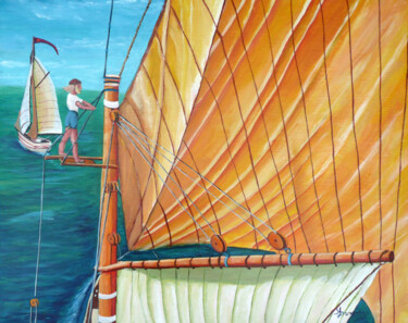 Pintura intitulada "Riding The Wind" por Anthony Dunphy, Obras de arte originais, Acrílico Montado em Armação em madeira