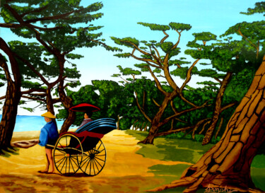 绘画 标题为“The Meiji Carriage…” 由Anthony Dunphy, 原创艺术品, 丙烯