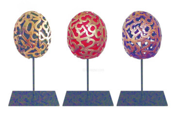 雕塑 标题为“Eggs” 由Paolo Grassi, 原创艺术品, 青铜