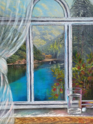 Картина под названием "Beyond the Window" - Jihea Kim, Подлинное произведение искусства, Акрил Установлен на Деревянная рама…