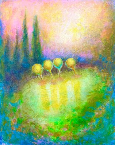 绘画 标题为“Surreal Landscape w…” 由Tatiana Belchenko, 原创艺术品, 丙烯 安装在木质担架架上