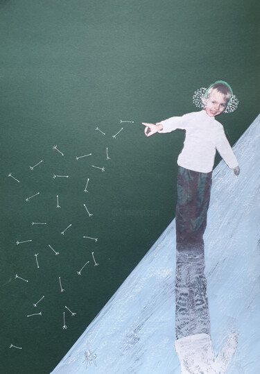 ""Childhood" 6" başlıklı Kolaj Loba-Nova Natalia tarafından, Orijinal sanat, Kolaj