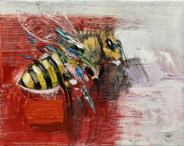 绘画 标题为“Buzzing Beauty” 由Arman Hayrapetyan, 原创艺术品, 油 安装在木质担架架上