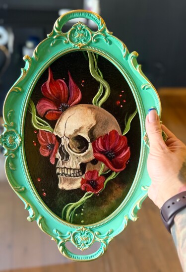 Peinture intitulée "Eternal Bloom" par Alice Di, Œuvre d'art originale, Huile Monté sur Verre