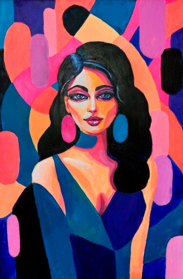绘画 标题为“Vibrant Woman Among…” 由Yerkezhan Kamentayeva, 原创艺术品, 油