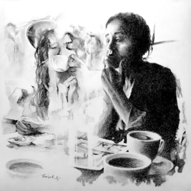Drawing titled "Déjà vu" by Boytsov, Original Artwork, Charcoal