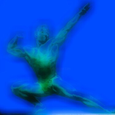 Fotografia intitolato "Muscles Blue blur" da Kevin C Lee, Opera d'arte originale, fotografia a pellicola