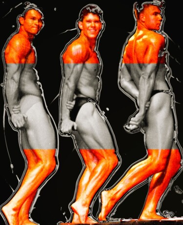 Fotografia intitolato "Muscles threesome" da Kevin C Lee, Opera d'arte originale, fotografia a pellicola