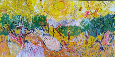 绘画 标题为“Yellow Sun” 由Hector O'Kanin, 原创艺术品, 丙烯