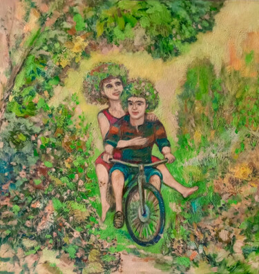 Joyful Adventure 「Joyful Adventure」というタイトルの絵画 Yerkezhan Kamentayevaによって, オリジナルのアートワーク, アクリル
