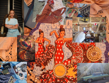 Fotografia intitolato "Life dances like fl…" da Kasia Luca Creativa, Opera d'arte originale, Collages