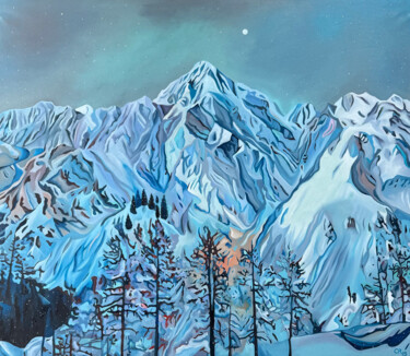 绘画 标题为“Les Grisons” 由Constantin Roucault, 原创艺术品, 油 安装在木质担架架上