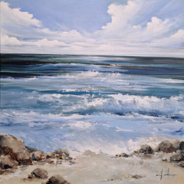 Painting titled "Sea of Dreams" by Irina Laube, Original Artwork, Acrylic Mounted on Wood Stretcher frame