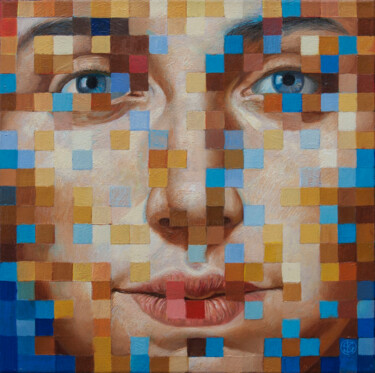 Pintura titulada ""AUFBLENDUNG"" por Yaroslav Kurbanov, Obra de arte original, Oleo Montado en Bastidor de camilla de madera