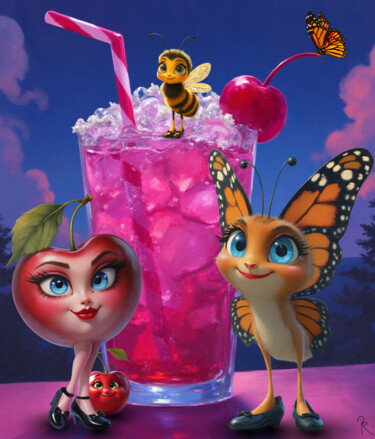 数字艺术 标题为“Shirley Temple Soda…” 由Ashedinarockirart, 原创艺术品, 2D数字工作