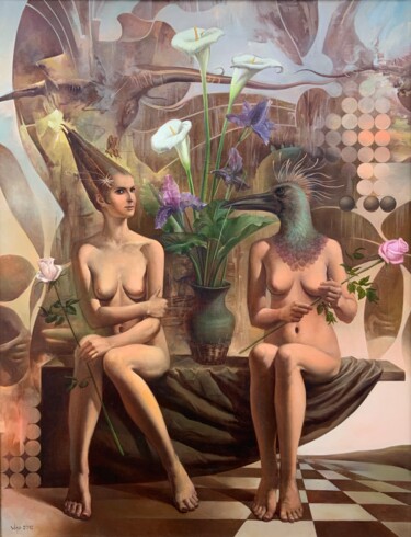 "Dialogue" başlıklı Tablo Vlad Tasoff tarafından, Orijinal sanat, Petrol