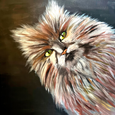 Regal Cat Portrait 제목이 "Regal Cat Portrait"인 미술작품 Yerkezhan Kamentayeva로, 원작, 아크릴