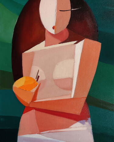 绘画 标题为“Serene Figure with…” 由Yerkezhan Kamentayeva, 原创艺术品, 丙烯