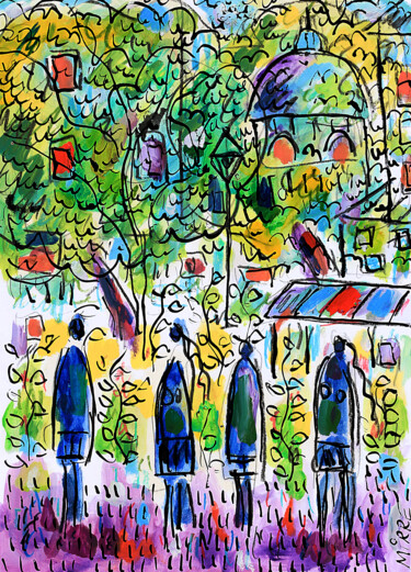 Painting titled "Avignon2" by Jean Mirre, Original Artwork, Oil