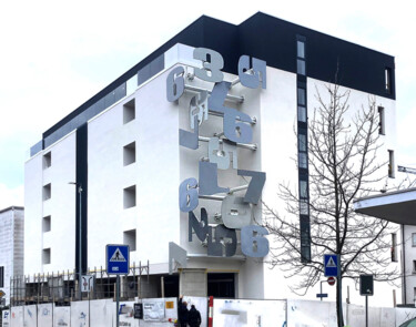 Reconstructed Corner – Conceptual Public Sculpture 雕塑 标题为“Reconstructed Corne…” 由Paolo Grassi, 原创艺术品, 铝