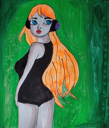 Schilderij getiteld "Northern see" door Ashton Knighting, Origineel Kunstwerk, Gouache