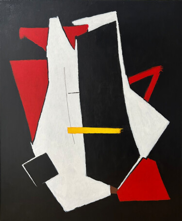 Painting titled "YELLOW INTERUPT" by Hou Soon Ming, Original Artwork, Acrylic