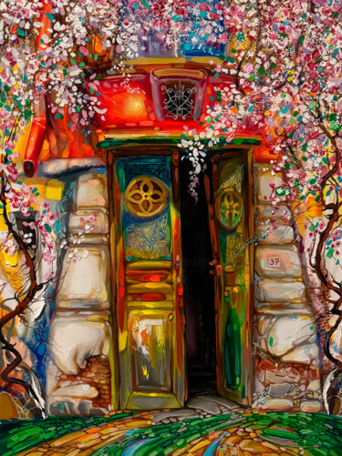 Colorful Doorway 제목이 "Colorful Doorway"인 미술작품 Yerkezhan Kamentayeva로, 원작, 아크릴