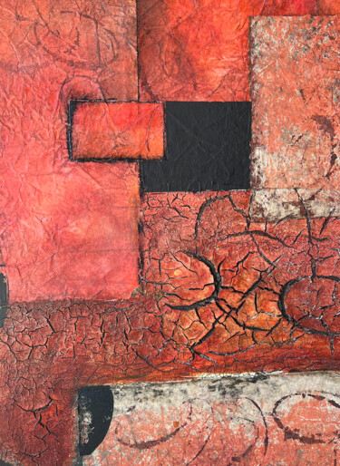绘画 标题为“CHICAGO BRICKS” 由Marion Albrecht, 原创艺术品, 颜料 安装在木质担架架上