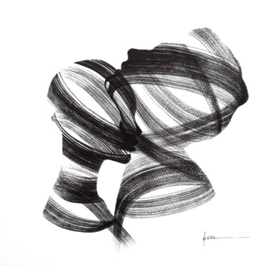 Breathing in Silence 绘画 标题为“Breathing in Silence” 由Nicol Vacaru, 原创艺术品, 墨