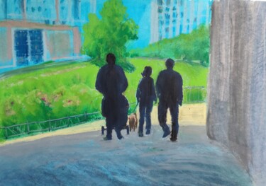 Pintura titulada "Family outing" por Sveta Uvarova, Obra de arte original, Pastel