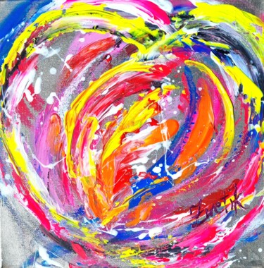 绘画 标题为“Heartbeat of Colors…” 由Elena Swetkov (Lena Zwetik), 原创艺术品, 丙烯 安装在木质担架架上