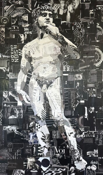 拼贴 标题为“Michelangelo's David” 由Jim Hudek James Hudek, 原创艺术品, 拼贴