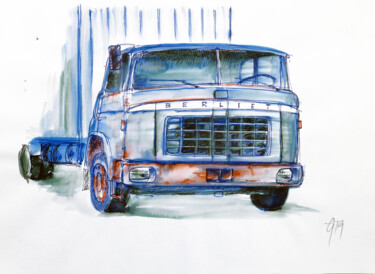 图画 标题为“Berliet GR200, Fran…” 由Götz Wiedenroth, 原创艺术品, 标记