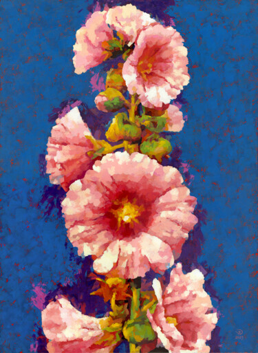 Schilderij getiteld "Malva" door Victor Demidov, Origineel Kunstwerk, Tempera