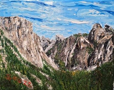 绘画 标题为“Yosemite USA” 由Mevlida Sofic, 原创艺术品, 油 安装在木质担架架上