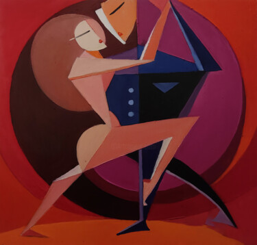 Dancing Lovers Картина под названием "Dancing Lovers" - Yerkezhan Kamentayeva, Подлинное произведение искусства, Масло