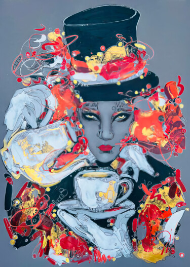 Pintura titulada "Mysterious Figure a…" por Yerkezhan Kamentayeva, Obra de arte original, Oleo