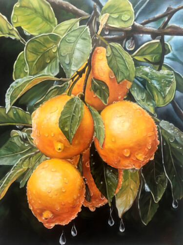 绘画 标题为“Vibrant Oranges wit…” 由Nurgaliy Abdigaliyev, 原创艺术品, 油