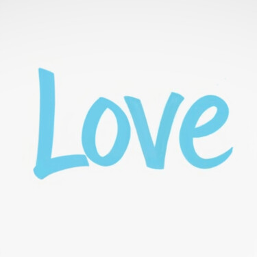 Painting titled "Love (in Sky Blue)" by Ivy Blue, Original Artwork, Acrylic