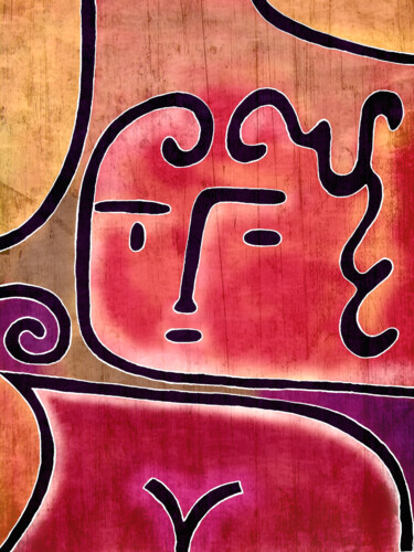 数字艺术 标题为“Visage rouge abstra…” 由Pacôme Coquet, 原创艺术品, 数字油画