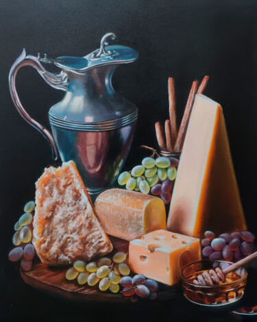 warm inviting food display 「warm inviting food…」というタイトルの絵画 Nurgaliy Abdigaliyevによって, オリジナルのアートワーク, オイル