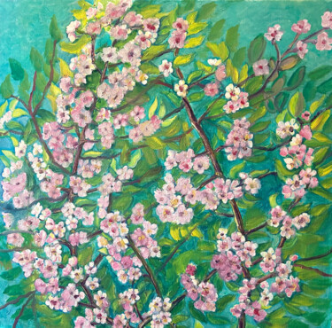 绘画 标题为“Blühende Apfelbaum” 由Tamara Michel, 原创艺术品, 油 安装在木质担架架上