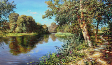 绘画 标题为“By the River” 由Serhii Kapran, 原创艺术品, 油