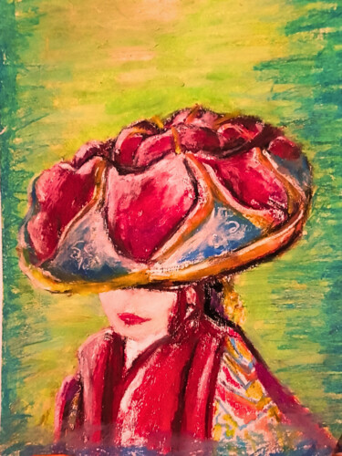 Schilderij getiteld "Okinawa dance" door Fernando Josei Kanashiro Pereira, Origineel Kunstwerk, Pastel