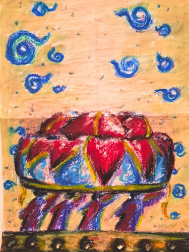 Schilderij getiteld "Okinawan dancer's h…" door Fernando Josei Kanashiro Pereira, Origineel Kunstwerk, Pastel