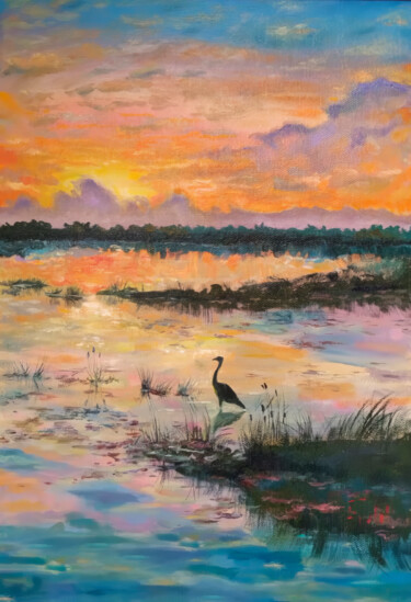 Veil of Serenity Painting titled "Veil of Serenity" by Nurgaliy Abdigaliyev, Original Artwork, Oil