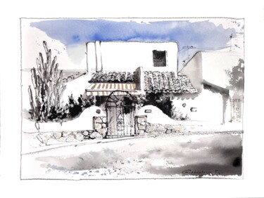 Painting titled "Spanish Noon" by Eugenia Gorbacheva, Original Artwork, Watercolor